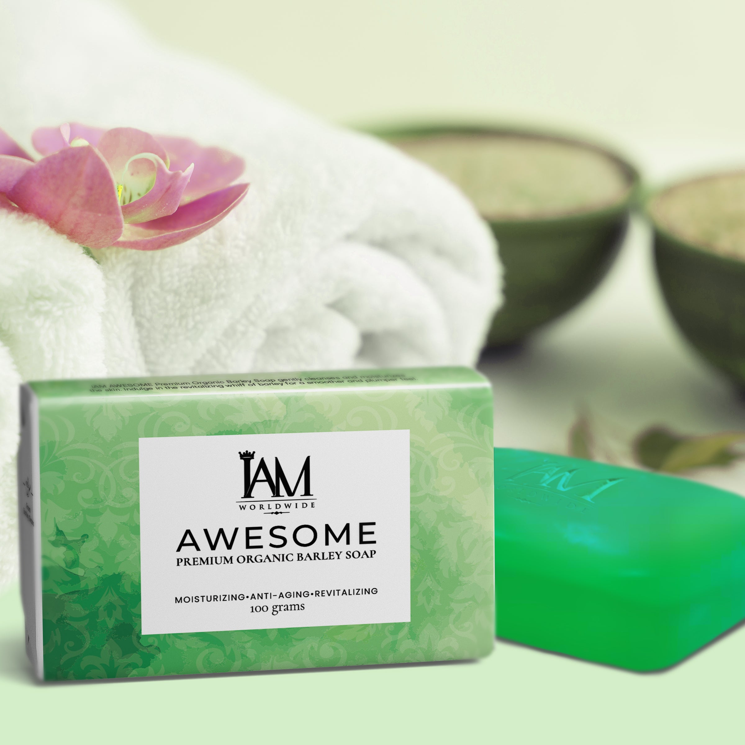 IAM Awesome Premium Organic Barley Soap
