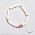 Blush Pink Disc Beaded Bracelet by Maggie's Beads for You
