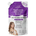 Luxe Organix Niacinamide + Bakuchiol Retinol Velvet Shower Salt Scrub 300g
