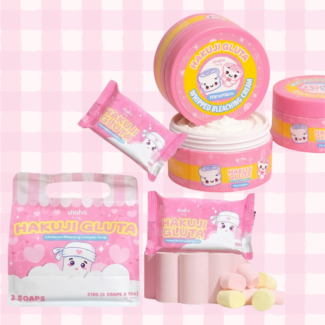 Hakuji Gluta Advanced Soap Set (3 x 70g) + Hakuji Gluta Whipped Cream (200ml)