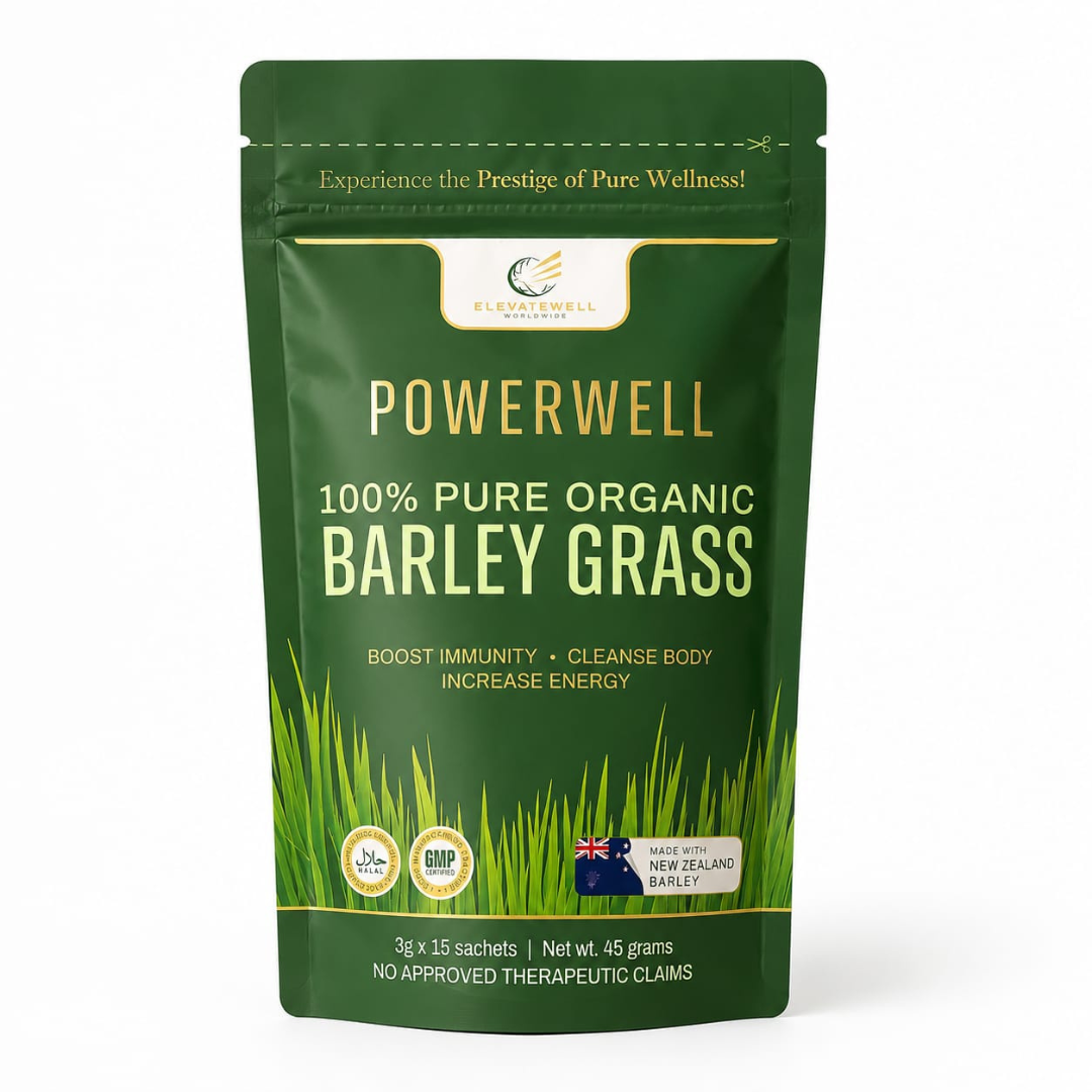 Powerwell 100% Pure Organic Barley Grass – 15 Sachets