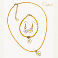 White Daisy Bloom Jewelry Set by Maggie's Beads for You
