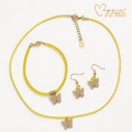 Yellow Butterfly Jewelry Set by Maggie's Beads for You