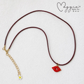 Red Lips Pendant Necklace by Maggie's Beads for You