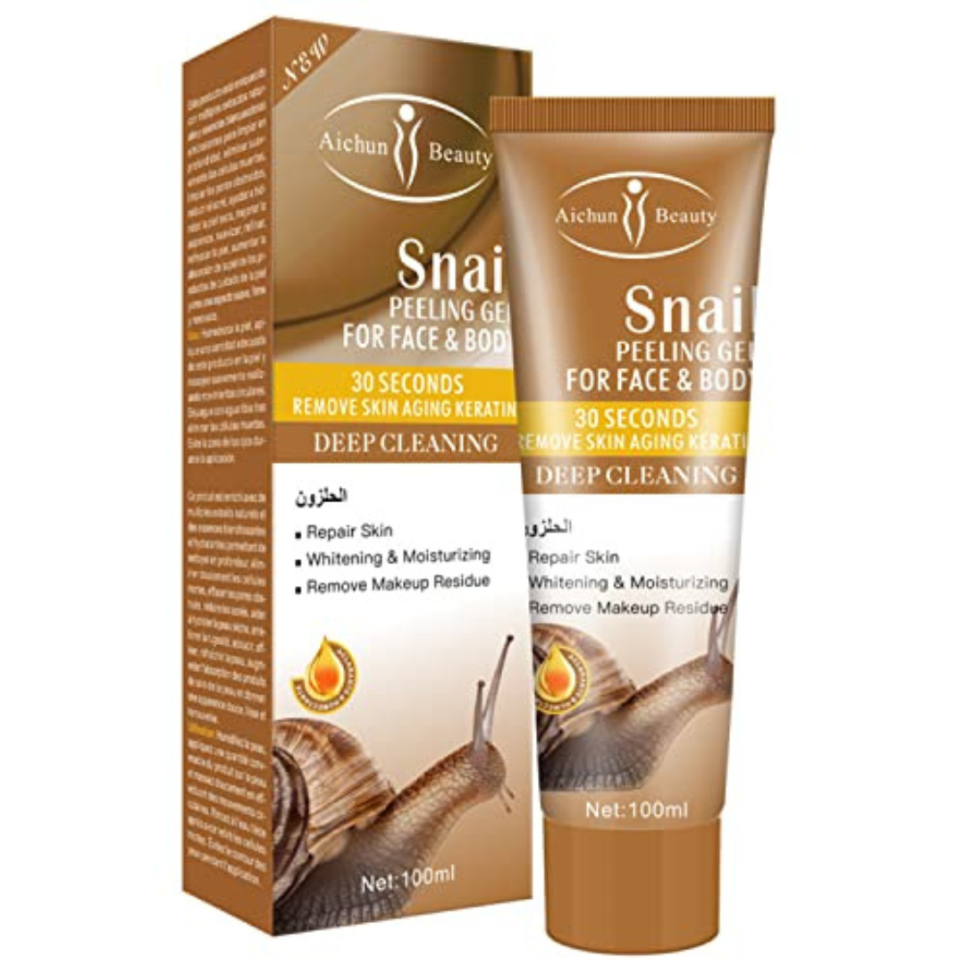 Snail Peeling Gel for Face and Body - Aichun Beauty Deep Cleaning -30 Seconds Remove Skin Aging Keratin for Skin Repair, Whitening, Moisturizing and Removes Makeup Residue 100mL