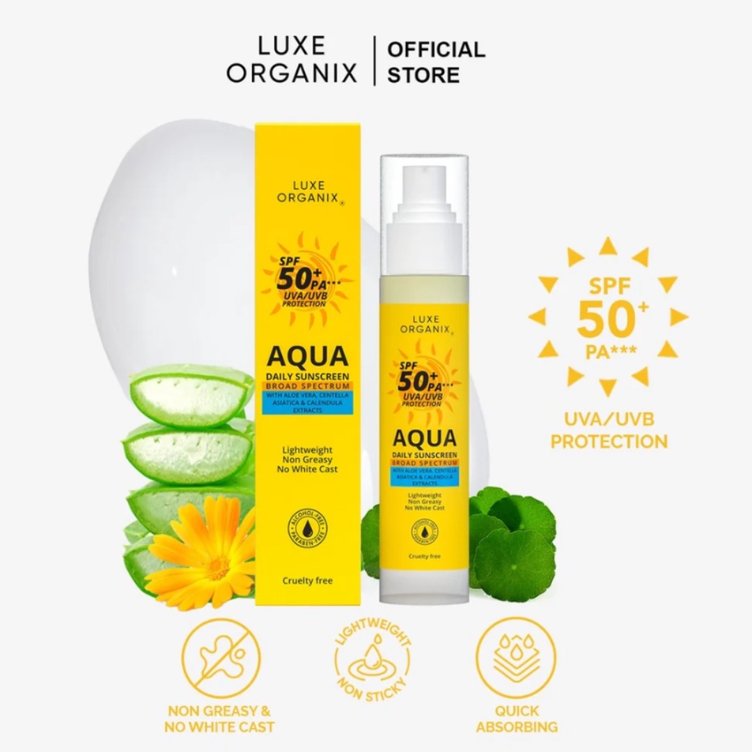 Luxe Organix Aqua Daily Sunscreen with SPF50+ PA*** UVA/UVB Protection