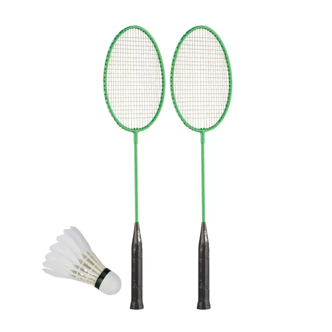 Sports Badminton Racket Set With Shuttlecock- Green