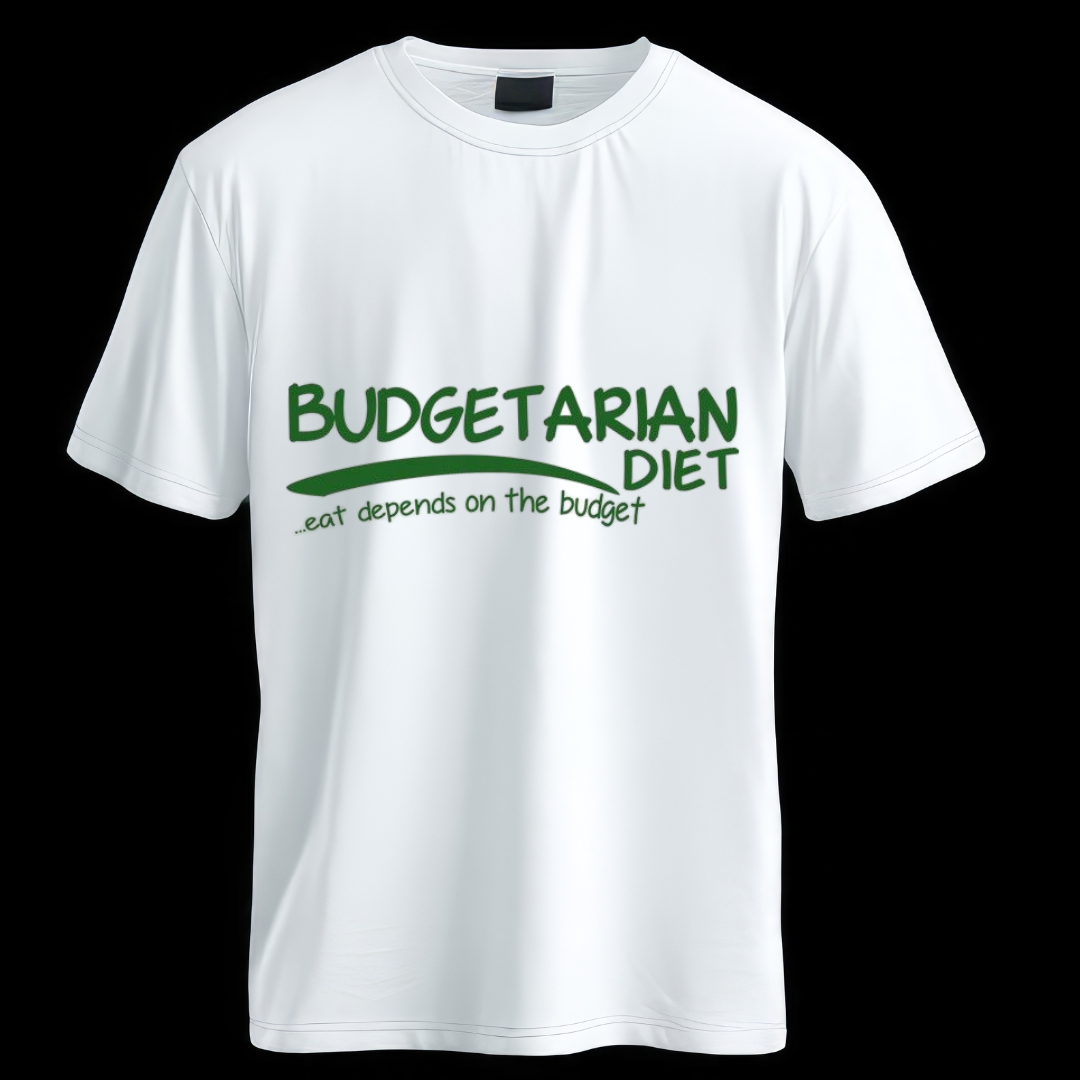 Budgetarian Diet T-Shirt – “Eat Depends on the Budget”
