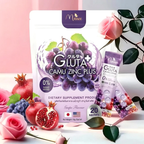 Manee Gluta Camu Zinc Grape Flavor | Glutathione, Collagen & Vitamin C Supplement (20 Sachets)