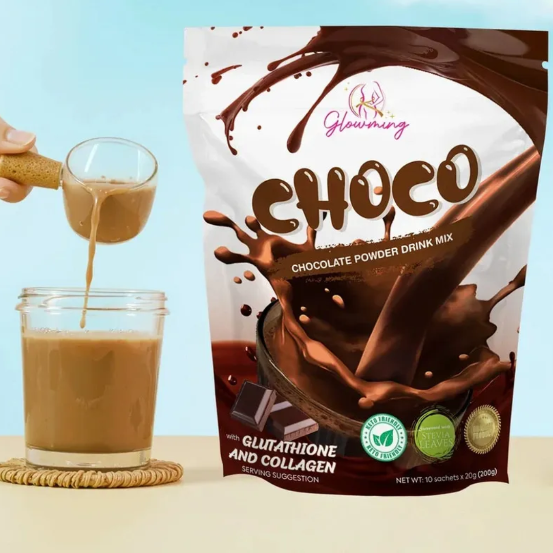 Glowming Choco Chocolate Powder Drink Mix – 200g (10 sachets x 20g)