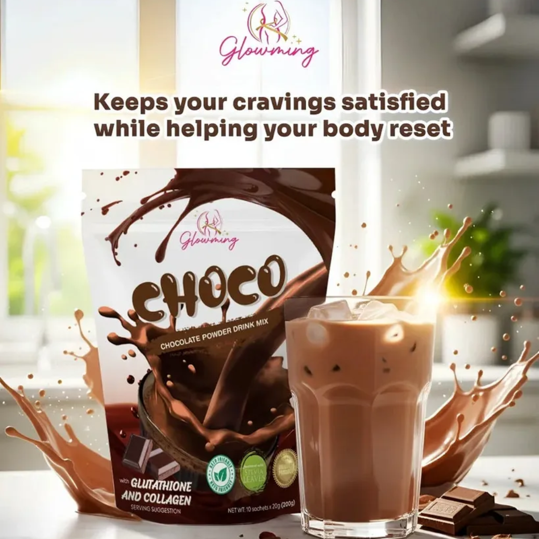 Glowming Choco Chocolate Powder Drink Mix – 200g (10 sachets x 20g)