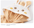 Children's hooded towel with cartoon cat design on a white background