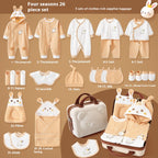 طقم هدايا مكون من 26 قطعة من ملابس ومستلزمات الأطفال - ألوان متعددة