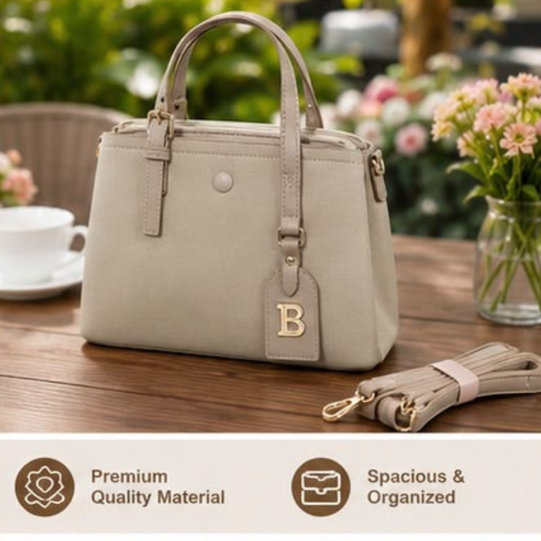 Elegant 3-Compartment Top Handle Crossbody Bag