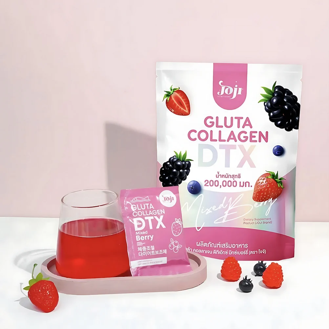 JOJI Secret Young Gluta Collagen DTX Mixed Berry | Glutathione & Marine Collagen Drink (10 Sachets × 20g)