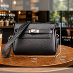 Classic Mini Crossbody Bag with Turn-Lock Closure
