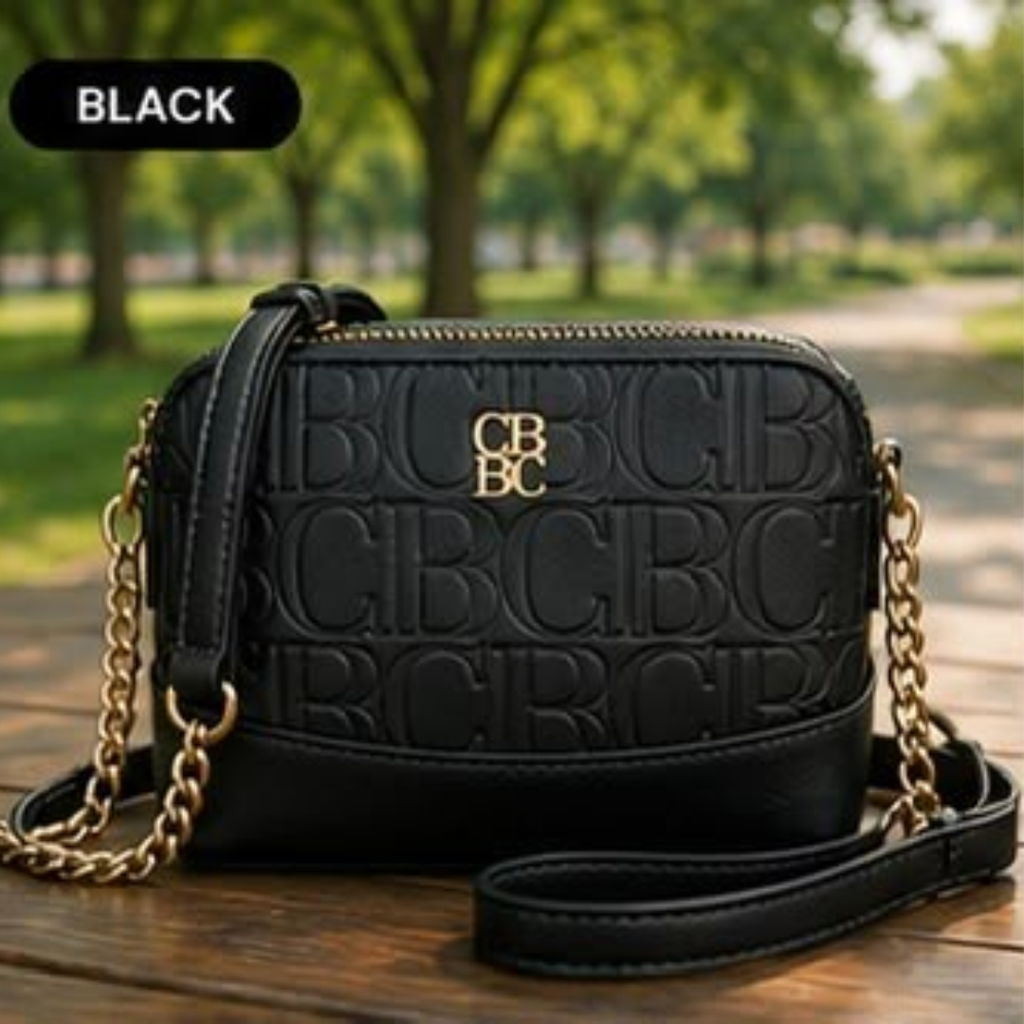 Embossed Crossbody Bag with Chain Strap