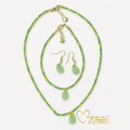Green Drop Beaded Jewelry Set from Maggie's Beads for You
