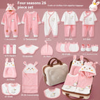 طقم هدايا مكون من 26 قطعة من ملابس ومستلزمات الأطفال - ألوان متعددة