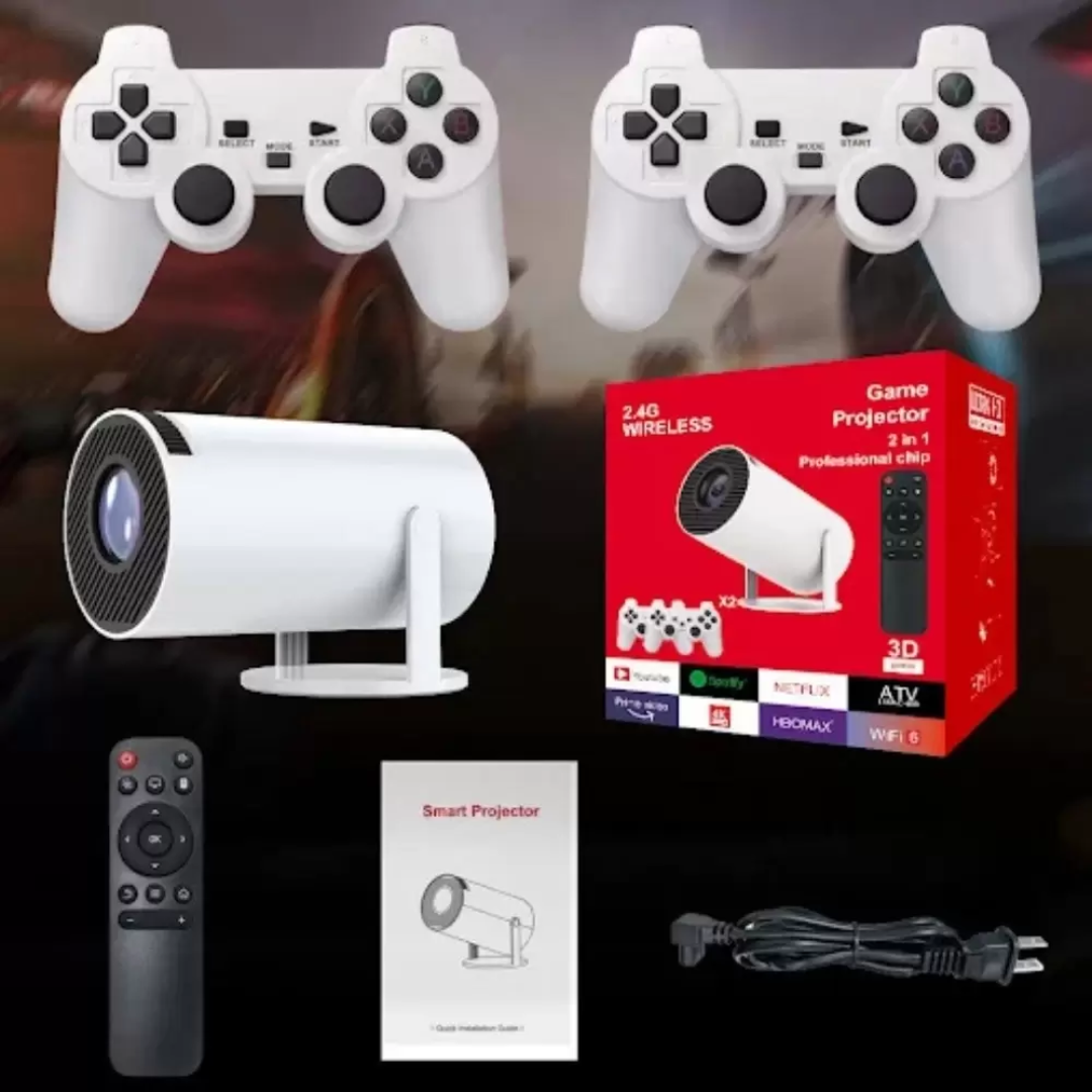 Wireless Retro Game Console with Multifunctional Projector Plug, Play TV Video Game Stick and Remote