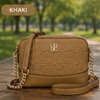 Embossed Crossbody Bag with Chain Strap