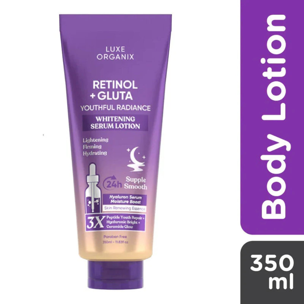 Luxe Organix Retinol + Gluta Youthful Radiance Whitening Serum Lotion - 350ml
