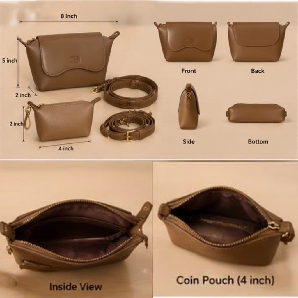 Mini Crossbody Bag with Coin Pouch Set