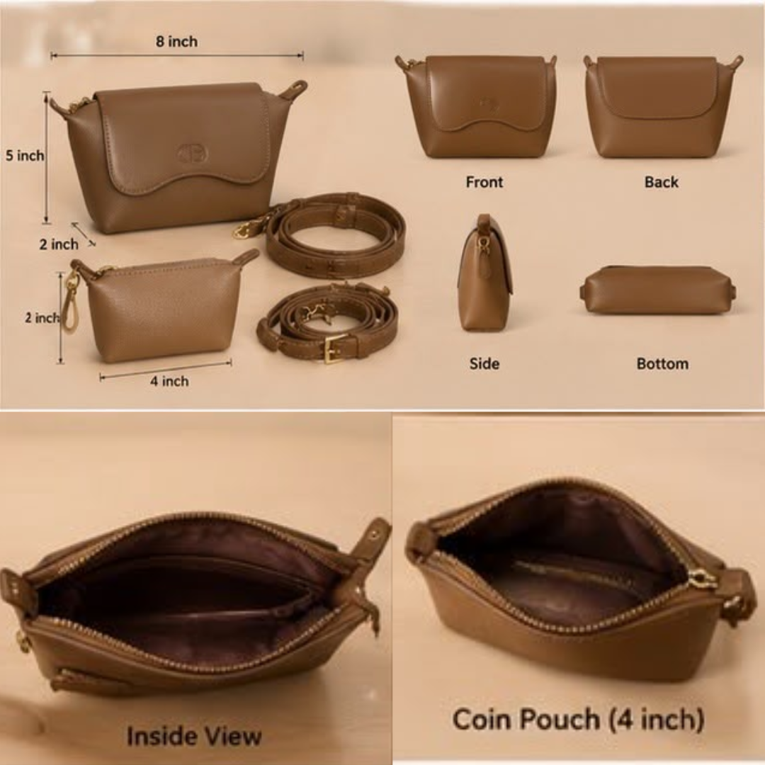 Mini Crossbody Bag with Coin Pouch Set