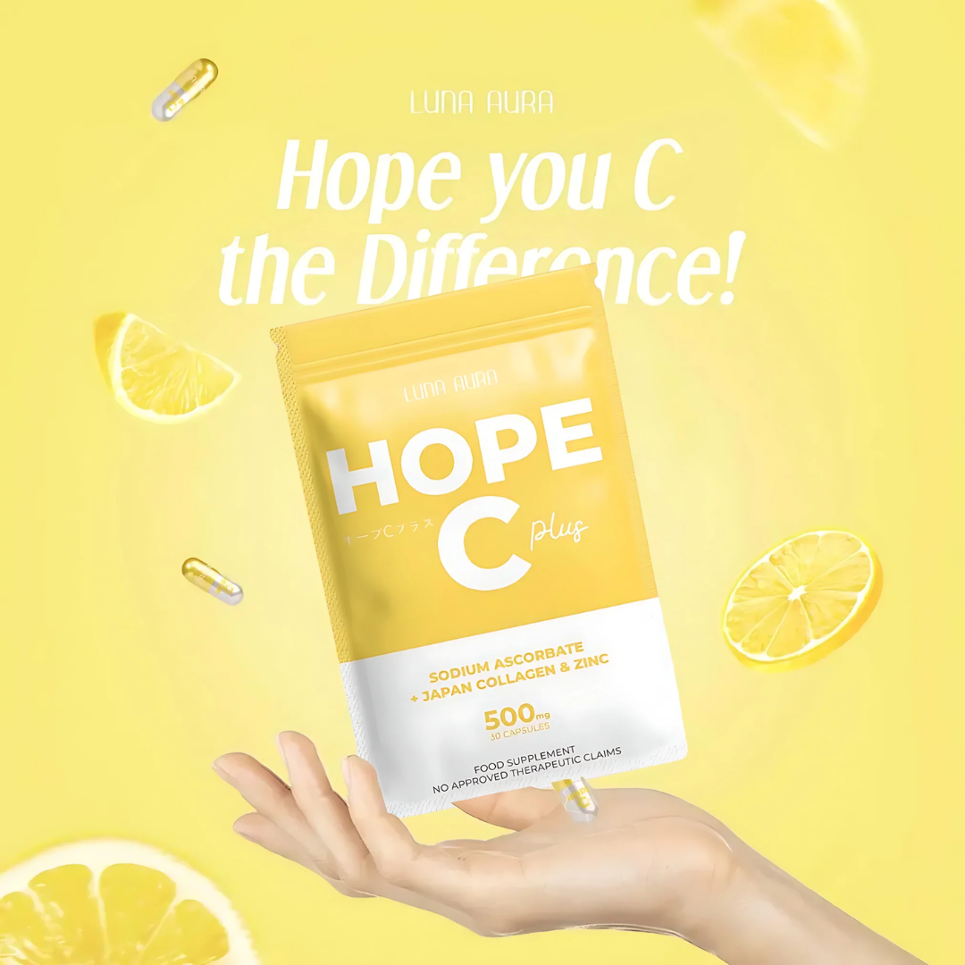Luna Aura Hope C Plus – Sodium Ascorbate + Japan Collagen & Zinc (30 Capsules)