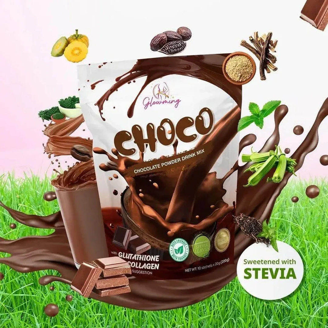 Glowming Choco Chocolate Powder Drink Mix – 200g (10 sachets x 20g)