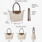 Casual Canvas Tote Bag with Adjustable Shoulder Strap
