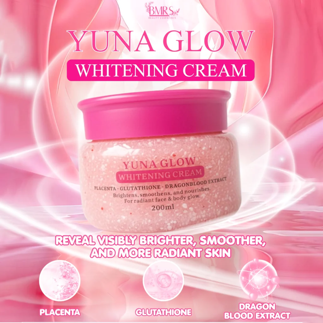 BMRS YUNA Glow Body Cream 200ml | Brightening Moisturizer with Glutathione, Placenta & Dragon Blood Extract