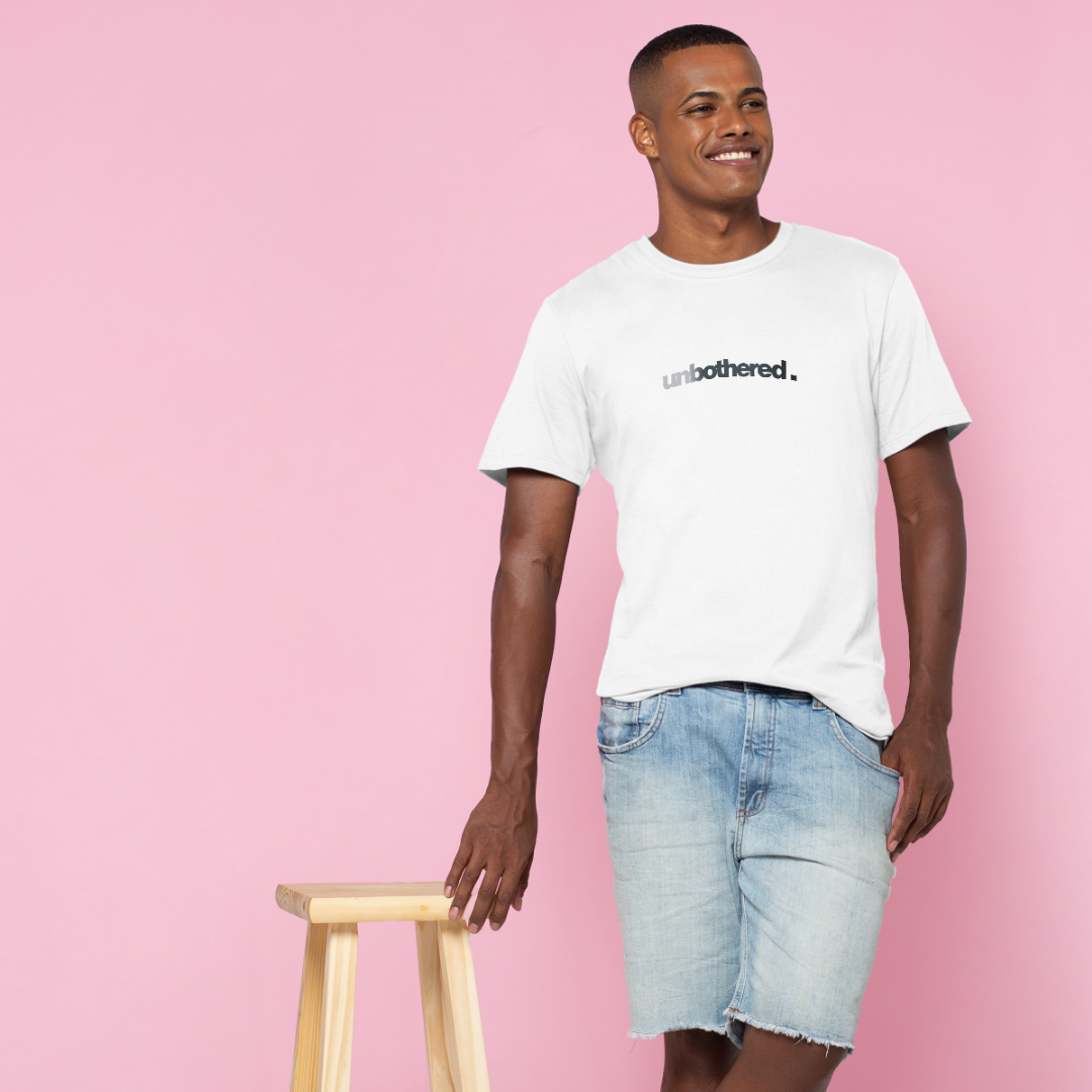 Unbothered. Minimalist Unisex Round Neck T-Shirt