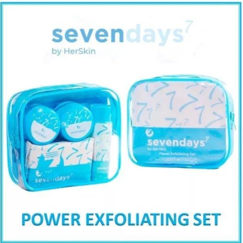SevenDays Power Rejuvenating Set | AHA & BHA Exfoliating Skincare Set with SPF 40 by HerSkin