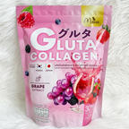 Manee Gluta Collagen Pink Grape Flavor | Glutathione, Marine Collagen & Antioxidant Beauty Drink (30 Sachets)