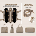Elegant 3-Compartment Top Handle Crossbody Bag