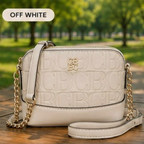 Embossed Crossbody Bag with Chain Strap