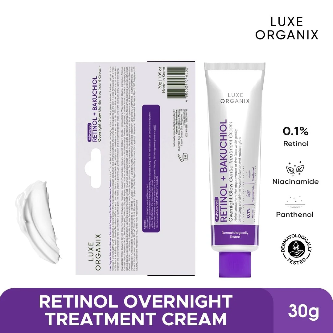 Luxe Organix Retinol + Bakuchiol Overnight Glow Gentle Treatment Cream - 30g