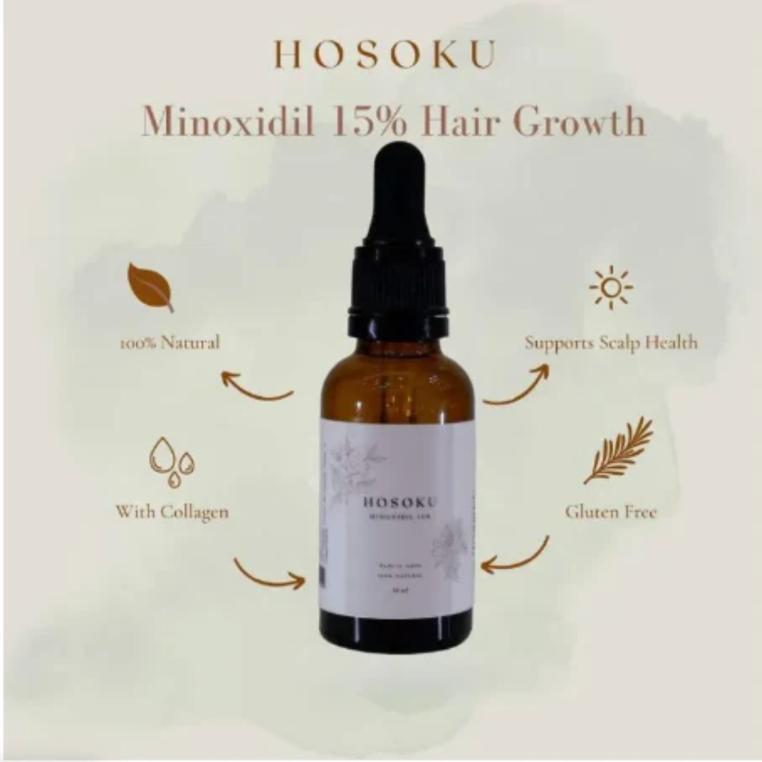 HOSOKU Minoxidil 15% Hair Regrowth Oil – 30ml