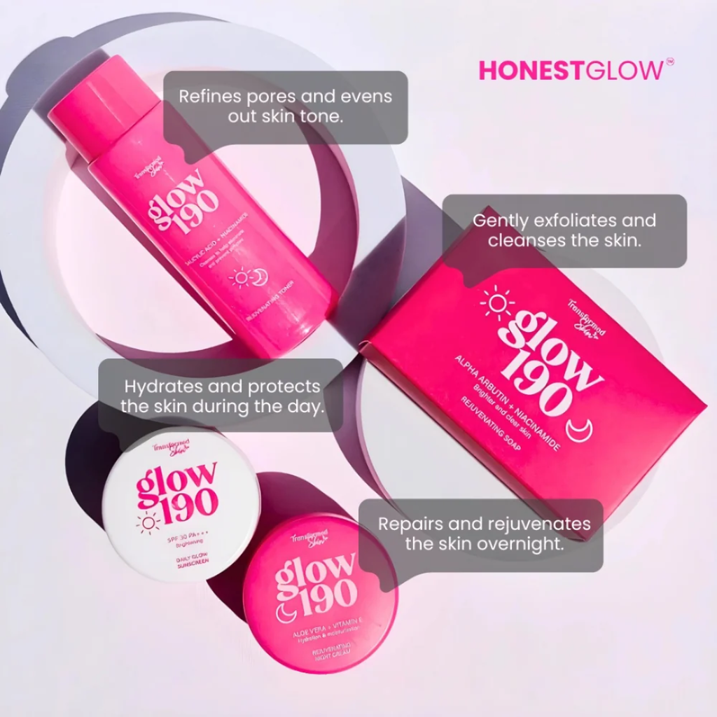 Transformed Skin Glow 190 Rejuvenating Set | 4-Step Brightening Skincare Set