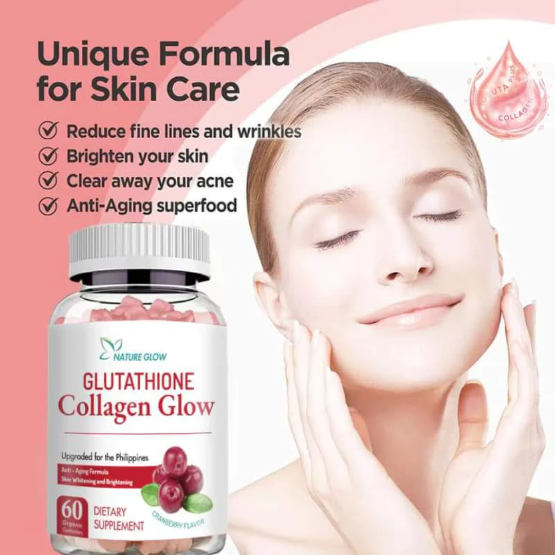 Nature Glow Glutathione Collagen Glow Cranberry – 60 Gummies