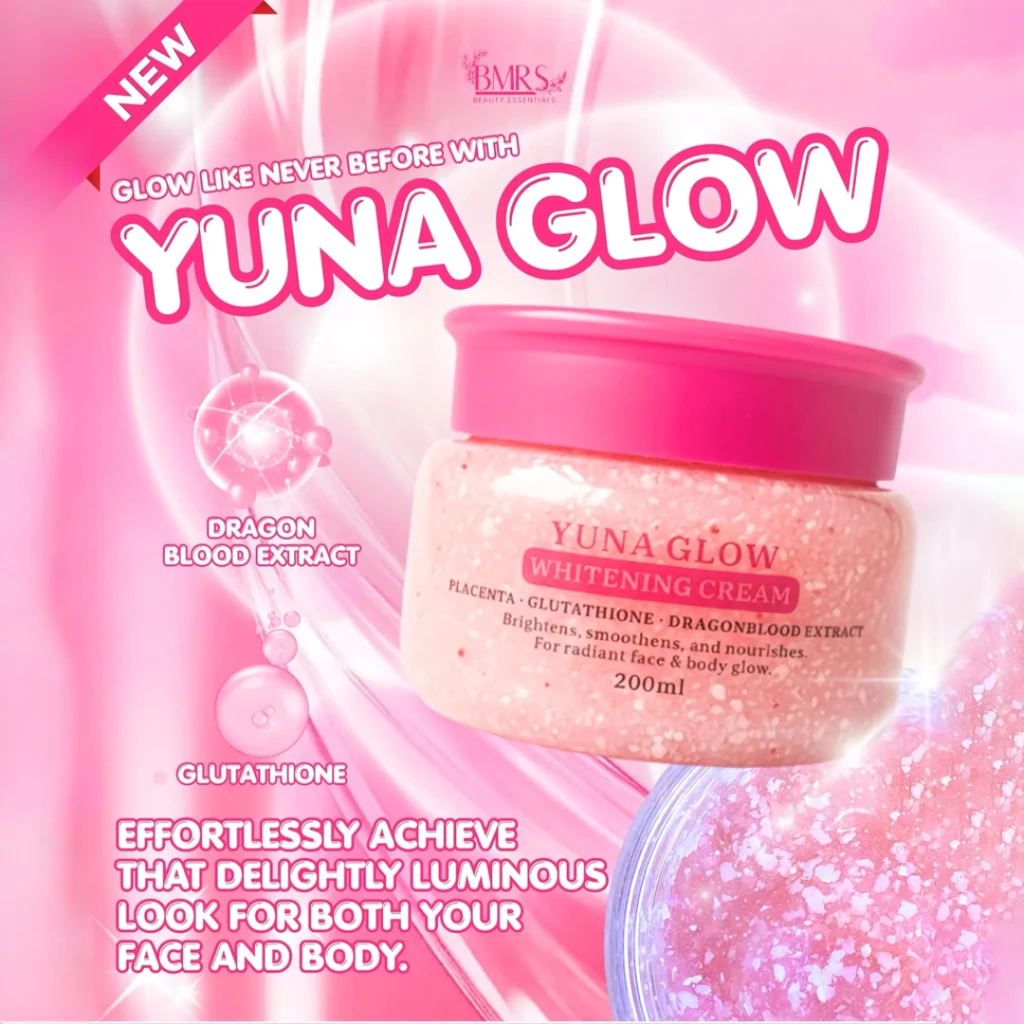 BMRS YUNA Glow Body Cream 200ml | Brightening Moisturizer with Glutathione, Placenta & Dragon Blood Extract