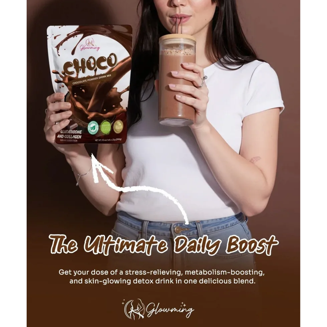Glowming Choco Chocolate Powder Drink Mix – 200g (10 sachets x 20g)