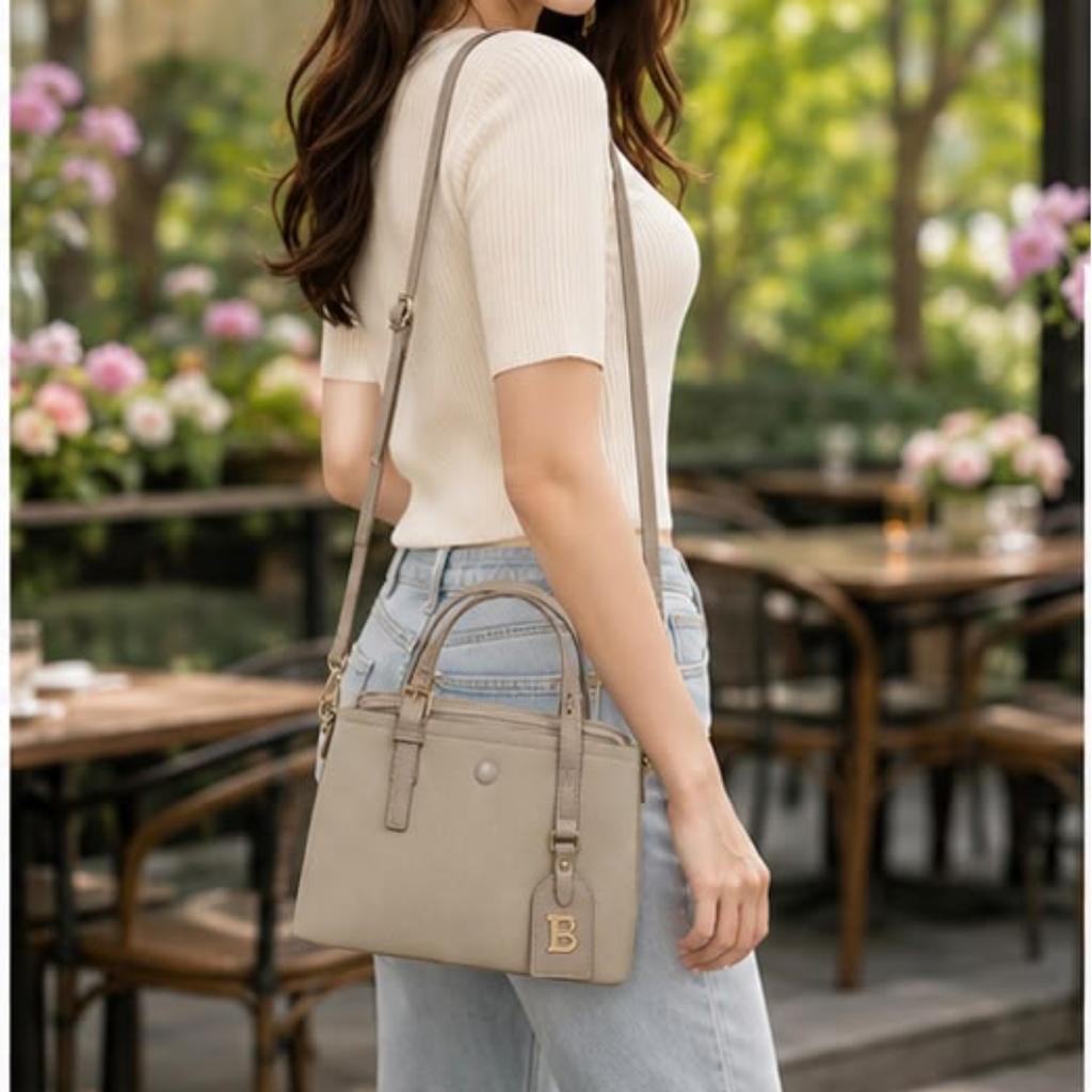 Elegant 3-Compartment Top Handle Crossbody Bag