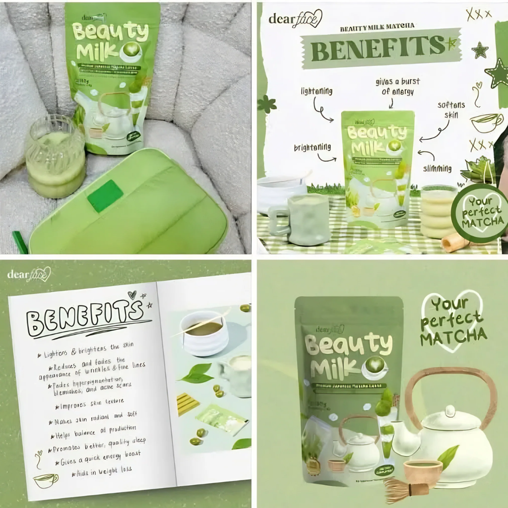 Dear Face Beauty Milk Premium Japanese Matcha Latte Drink - 180g