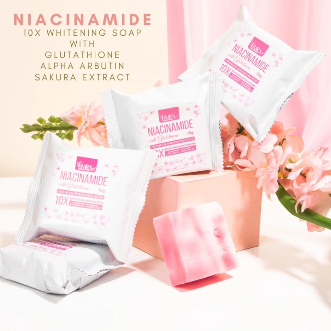 BMRS Niacinamide Soap with Glutathione 70g | Brightening Face & Body Soap