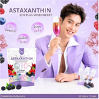 JOJI Secret Astaxanthin Q10 Plus Mixed Berry | Antioxidant Powder Drink with CoQ10 (10 Sachets)