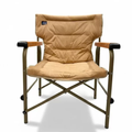 Outdoor Foldable Camping Cushioned Chair With High Back And Arm Rest- Brown