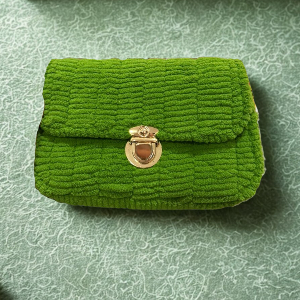 Velvet Solid Yarn Sling Bag by HM Apparels