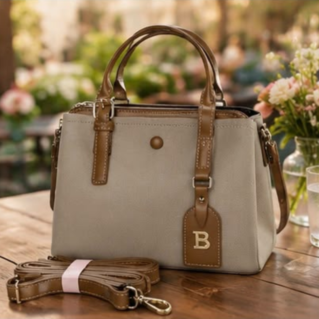 Elegant 3-Compartment Top Handle Crossbody Bag